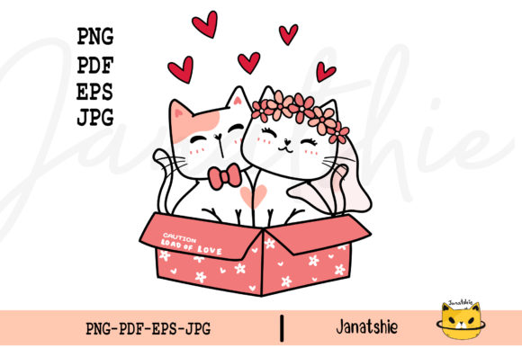 Charming Cat Wedding Clipart for Valentine's Projects