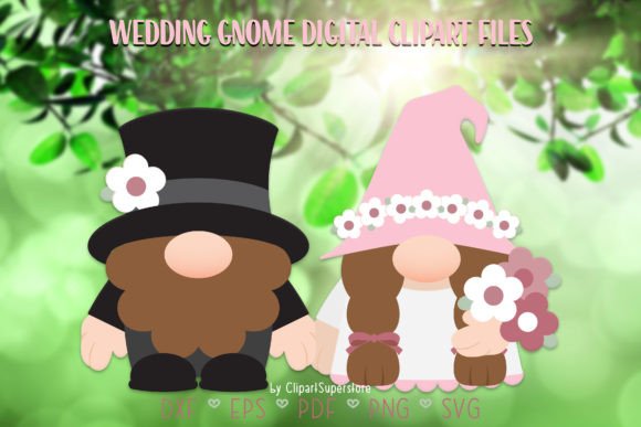 Charming Wedding Gnome Clipart for Creative Projects