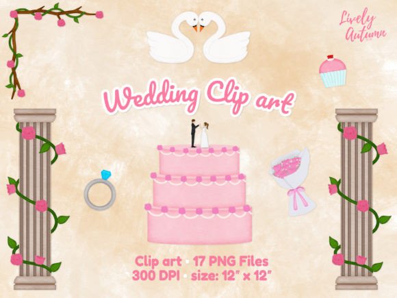 Elevate Your Designs: The Wedding Clip Art PNG Files Set