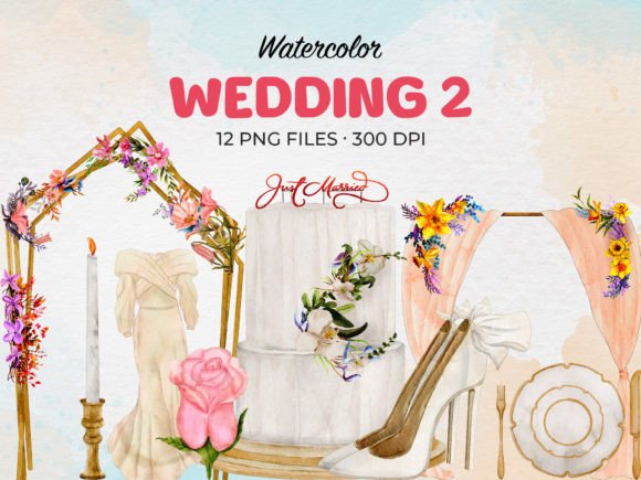 Elevate Your Wedding Designs with Watercolor Wedding Clip Art