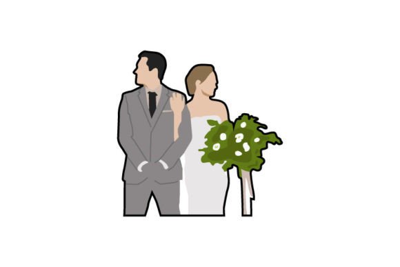 Happy Couple Wedding Bride Cartoon: A Joyful Design Asset
