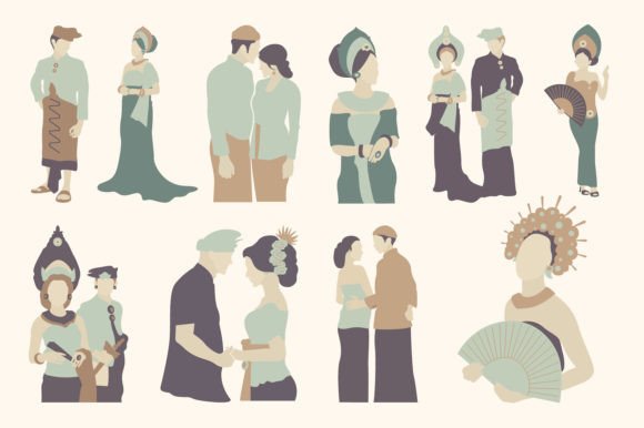 Integrating Balinese Wedding Boho Vectors into Modern Design