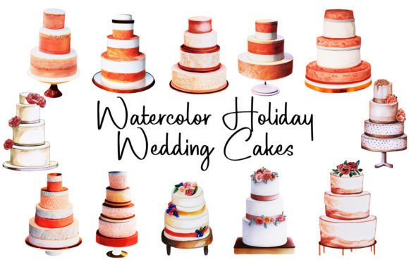 Watercolor Wedding Cakes Clipart: Your Secret Design Asset