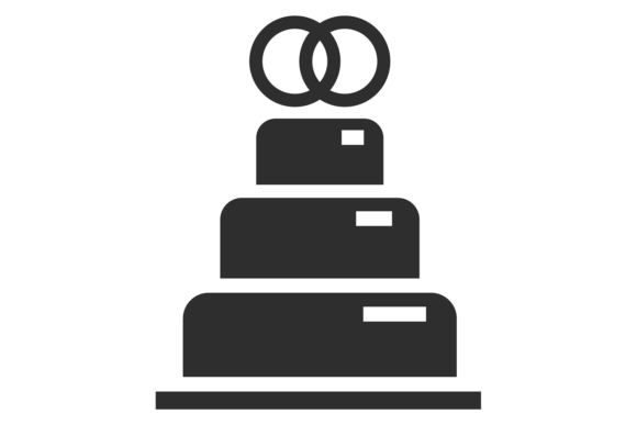 Wedding Cake Black Icon: Sweet Holiday D for Designs