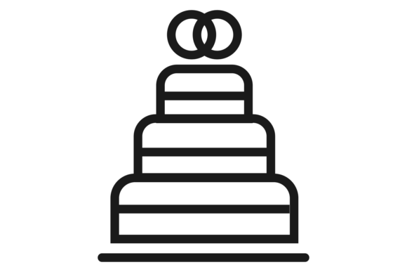 Wedding Cake Line Icon: The Sweetest Party Dessert Symbol