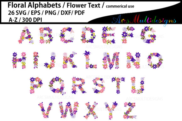 Wedding Floral Alphabet Bundle a - Z