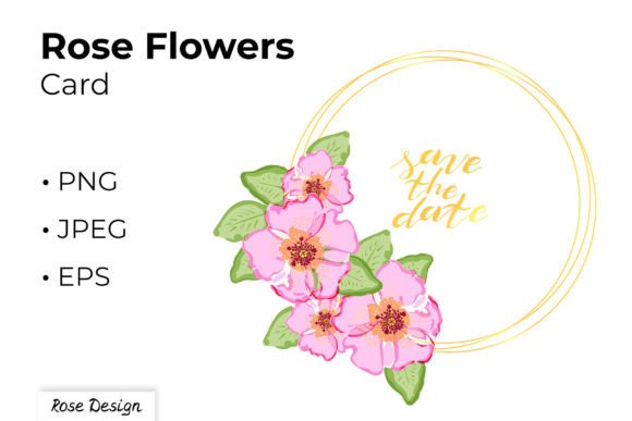 Wedding Rose Flowers Geometric Frame: Elegant Design Asset
