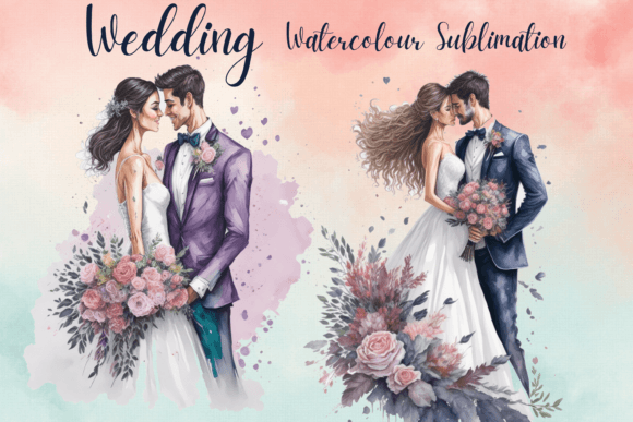 Wedding Watercolour Sublimation Clipart: A Designer's Asset